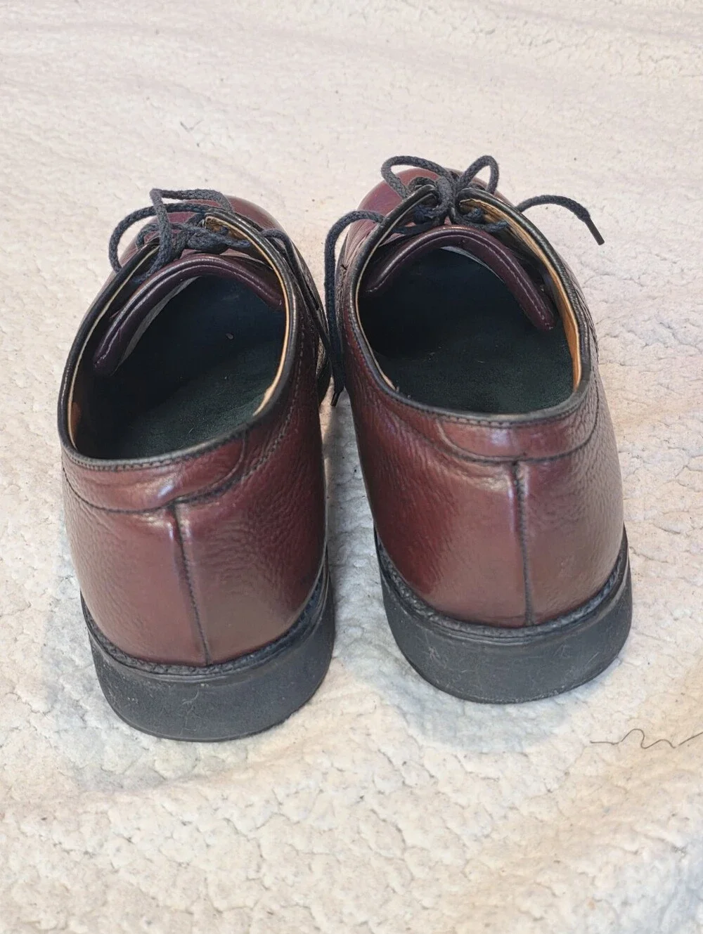 Alden 312 Burgundy Pebble Grain Leather Plain Toe Blucher Shoes Men's 10.5 C